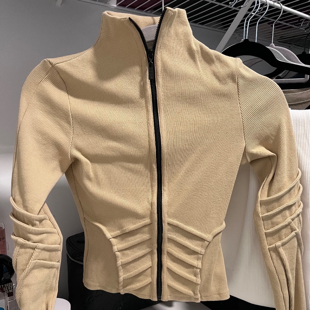 BBX brand jacket - cookie ribbed turtleneck